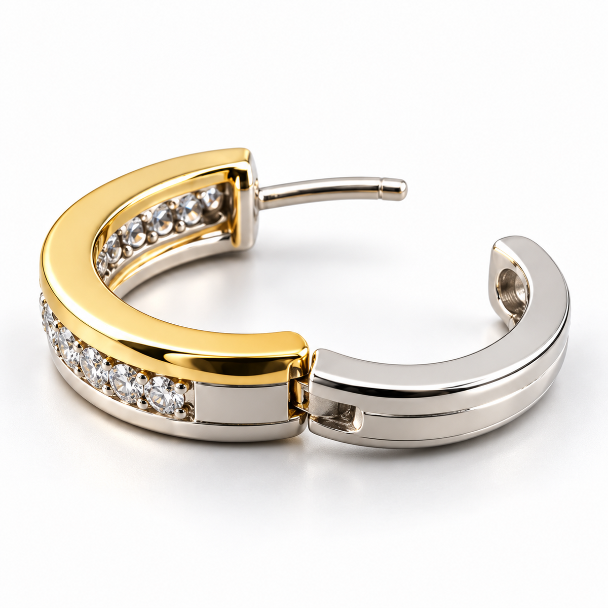 Steiner Exklusiv Creolen 585 / 14Kt Bicolor mit Brillanten 112194