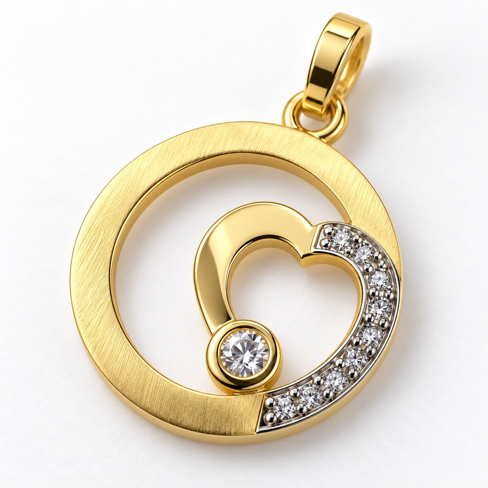 STEINER ESSENTIALS Anhänger Herz mit Zirkonia 585 / 14Kt Gold 113123 – Detailansicht