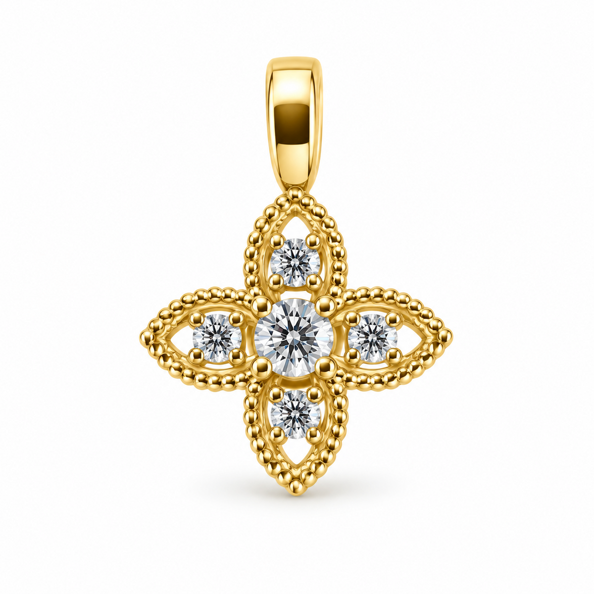STEINER ESSENTIALS Anhänger mit Zirkonia 585 / 14Kt Gold 113930 – Frontansicht
