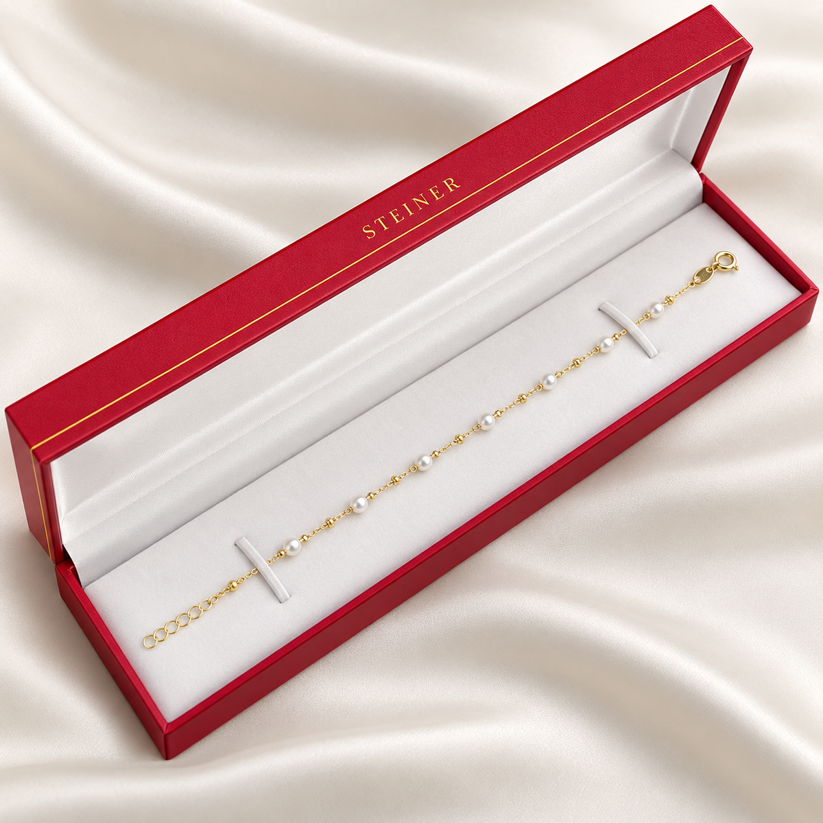 STEINER ESSENTIALS Armband 585 / 14Kt Gold mit Perlen 114023
