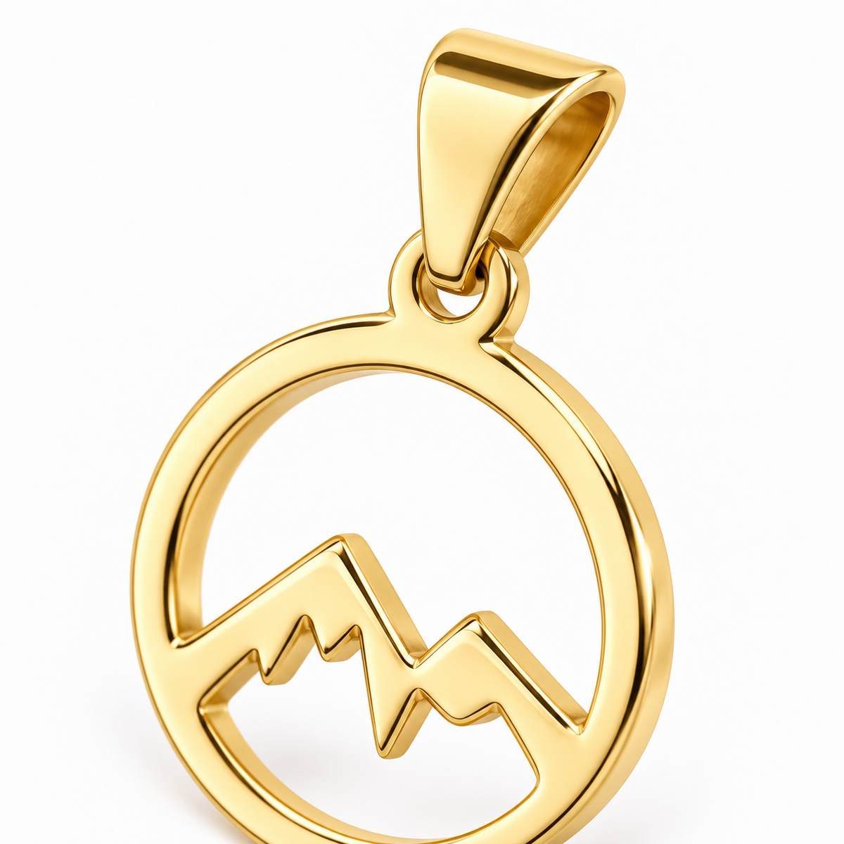 STEINER ESSENTIALS Anhänger Bergmotiv 585 / 14Kt Gold 114024 – Detailansicht