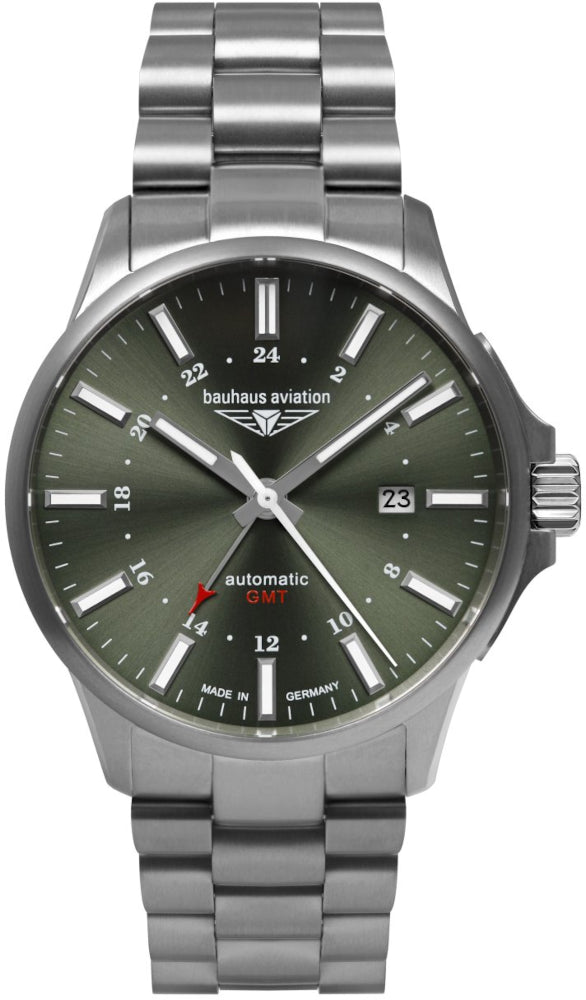 Bauhaus Aviation Automatik mit GMT 2868M4