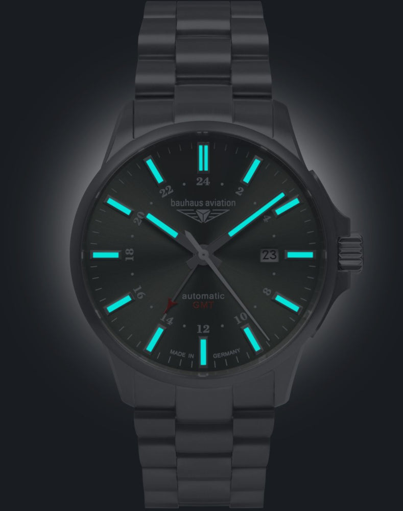 Bauhaus Aviation Automatik mit GMT 2868M4