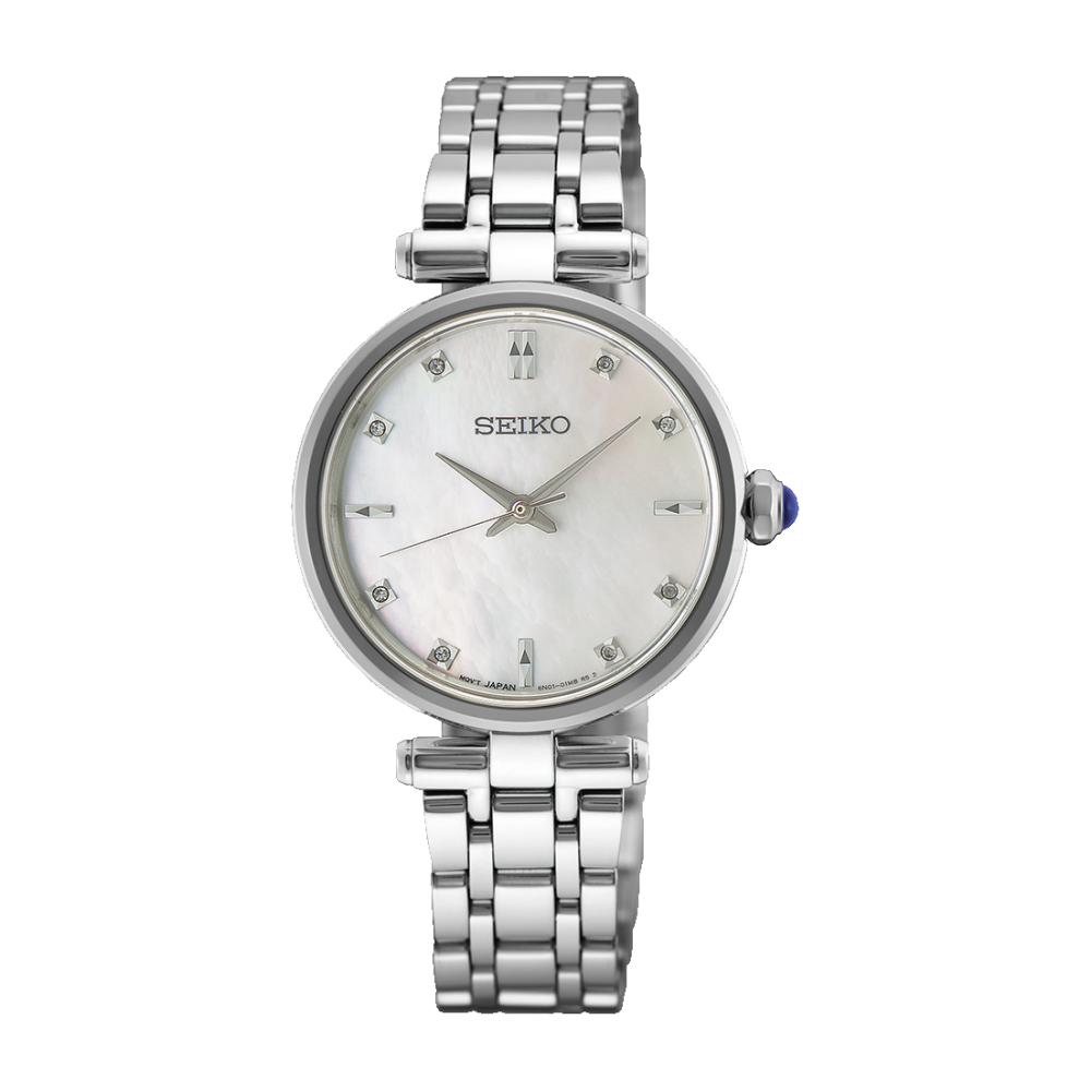 Seiko HGH005P1 Damenuhr Silber mit Perlmuttzifferblatt – Frontansicht