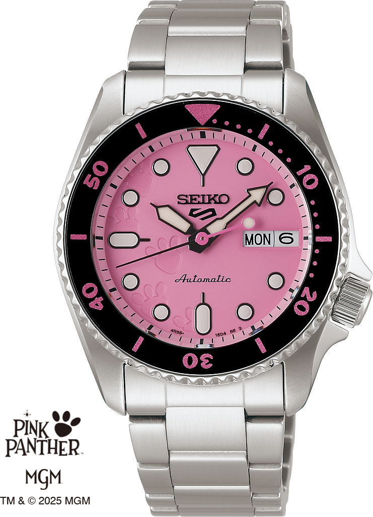 ●SEIKO5●日差1分程●ピンク文字盤●ACTUS●NATOモスグリーン新品 Buy Seiko 5 Sports SKX Series Pink Panther Limited Edition