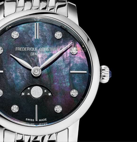 FREDERIQUE CONSTANT Classics Slimline Moonphase Ladies FC - 206MPBD1S6B - Juwelier Steiner