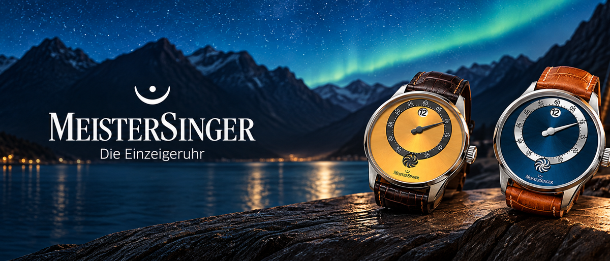 MeisterSinger Markenbanner – Die Einzeigeruhr