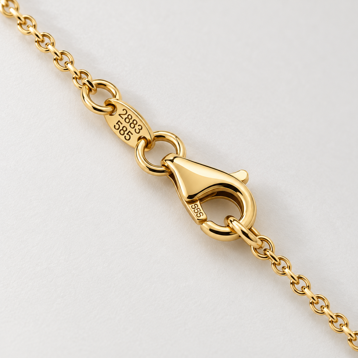 Detail Karabiner des Colliers aus 585 Gelbgold