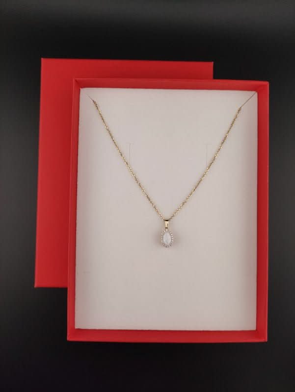 STEINER EXKLUSIV - Steiner Fine Jewellry Collier Ankerkette mit Lady Diana Opal Anhänger Gold - Juwelier Steiner