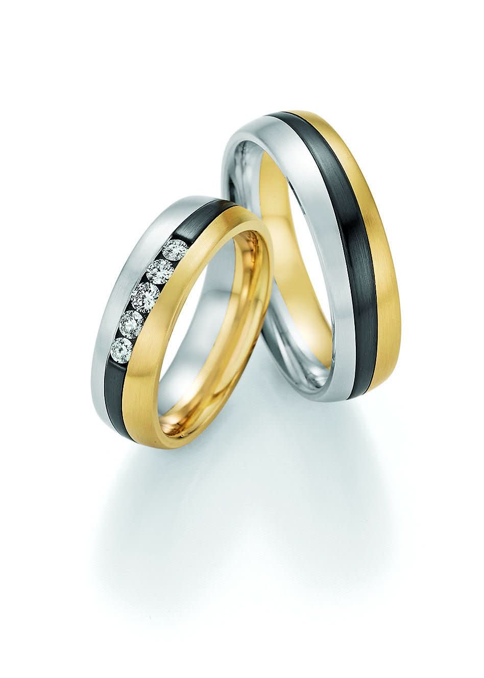 1 Paar Eheringe/Trauringe Collection Ruesch Black and Gold - Juwelier Steiner