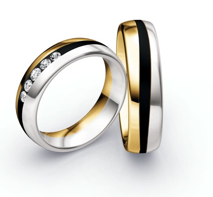 1 Paar Eheringe/Trauringe Collection Ruesch Black and Gold - Juwelier Steiner