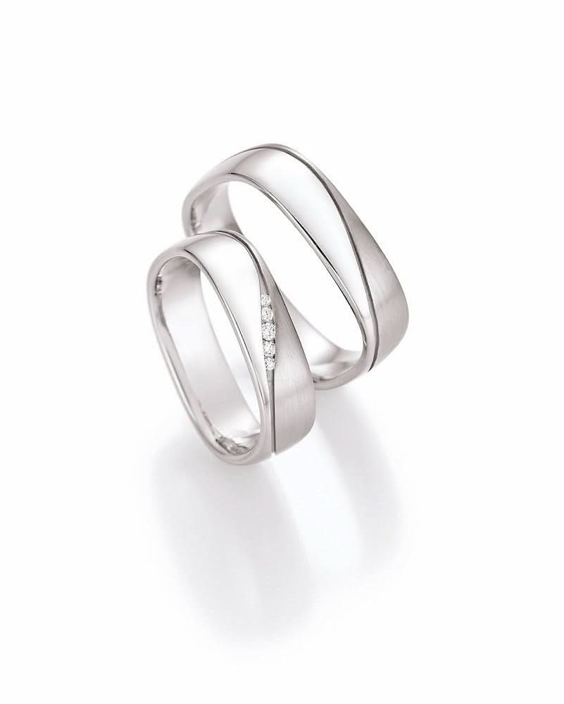1 Paar Eheringe/Trauringe Collection Ruesch White Style Silver Dreams Brilliant - Juwelier Steiner