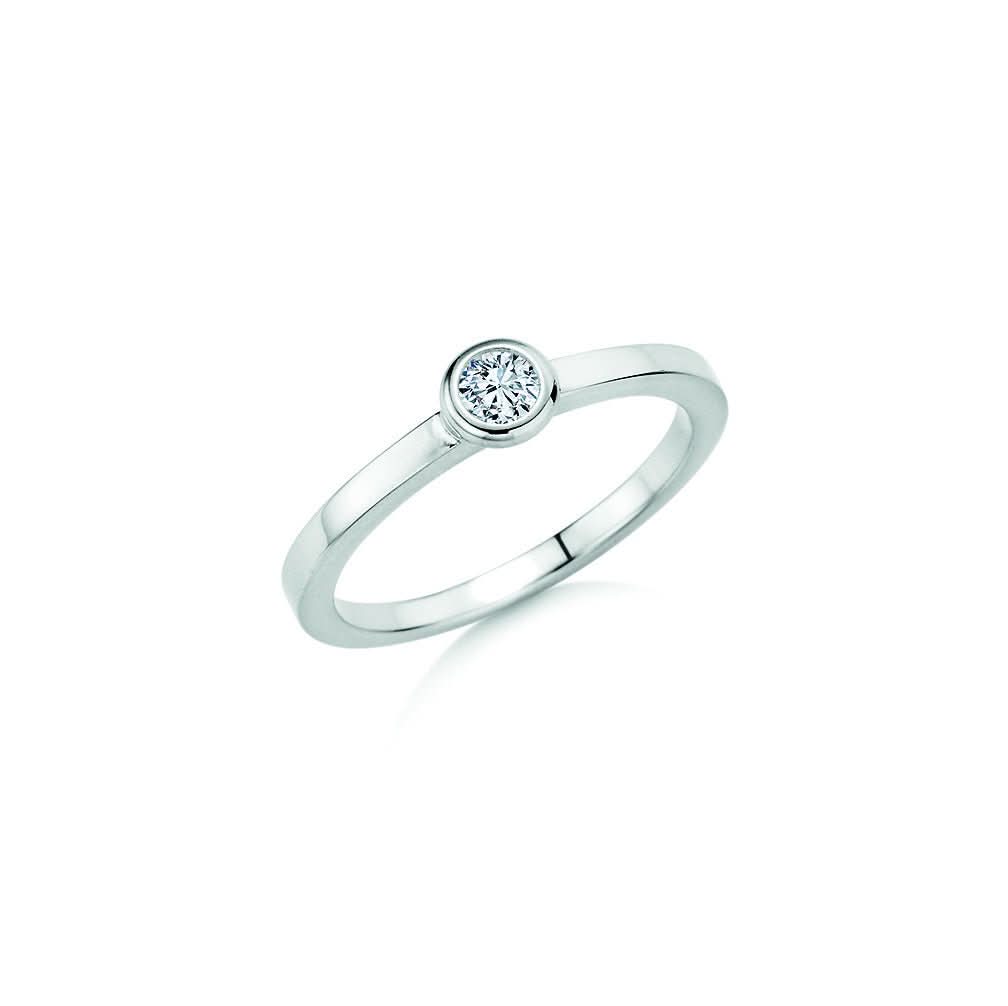 CR Solitaire Ring Weißgold 585 · 0,150 ct W-SI - Juwelier Steiner