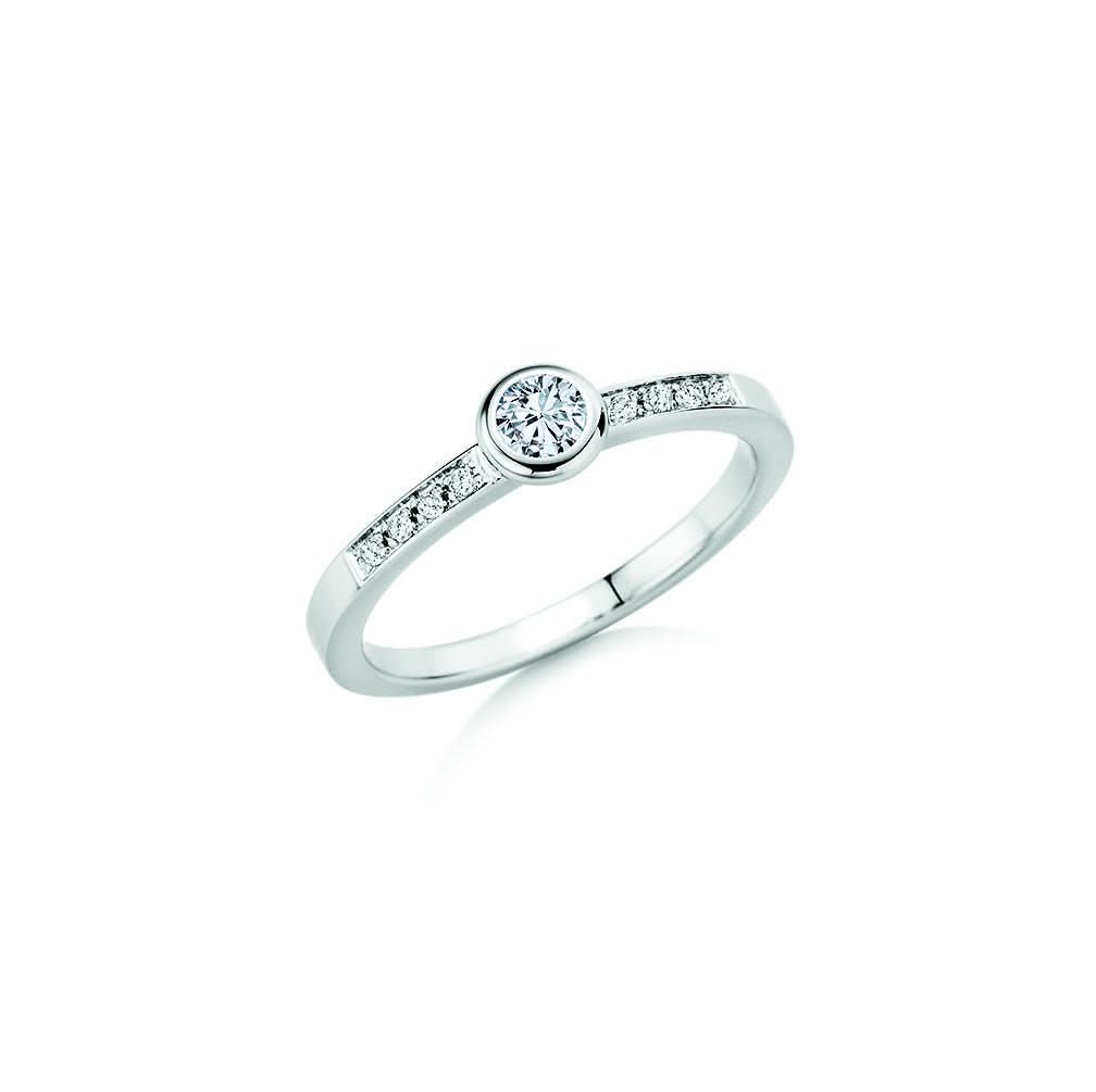 CR Solitaire Ring Weißgold 585 · 0,190 ct W-SI - Juwelier Steiner