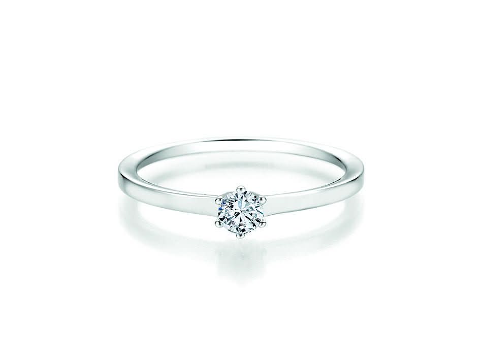 CR Solitaire Ring Weißgold 585 · 0,200 ct W-SI - Juwelier Steiner