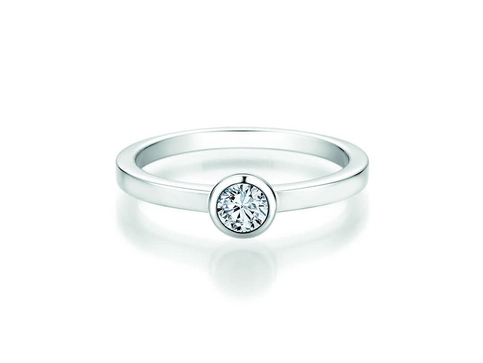 CR Solitaire Ring Weißgold 585 · 0,200 ct W-SI - Juwelier Steiner