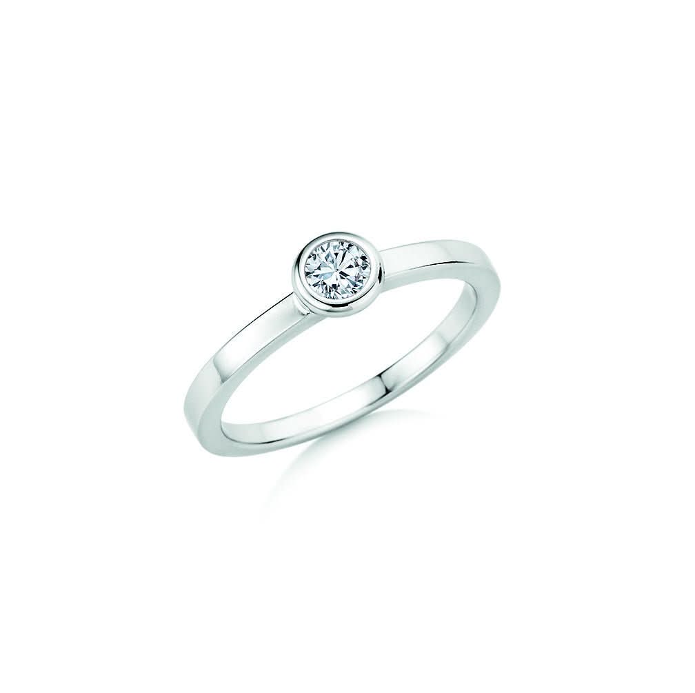 CR Solitaire Ring Weißgold 585 · 0,200 ct W-SI - Juwelier Steiner