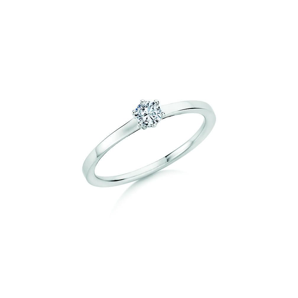 CR Solitaire Ring Weißgold 585 · 0,200 ct W-SI - Juwelier Steiner