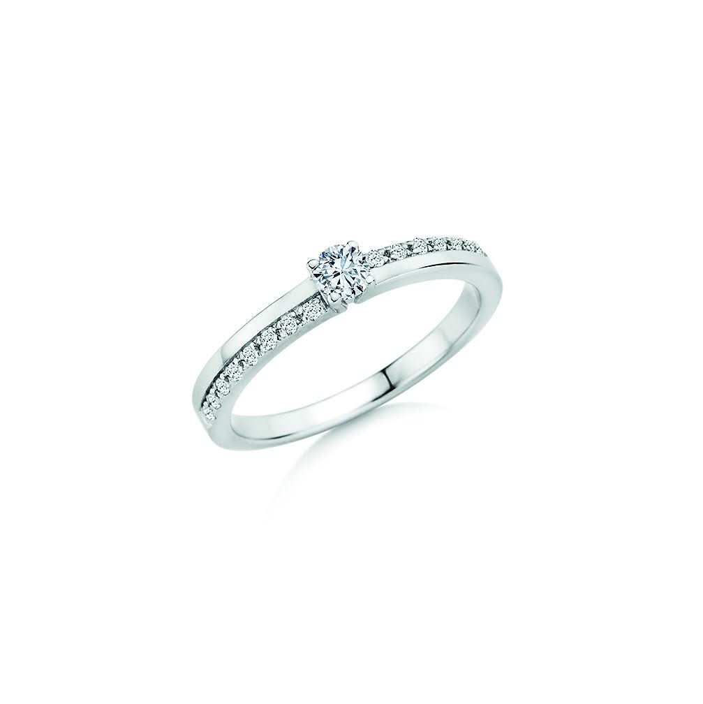 CR Solitaire Ring Weißgold 585 · 0,230 ct W-SI - Juwelier Steiner