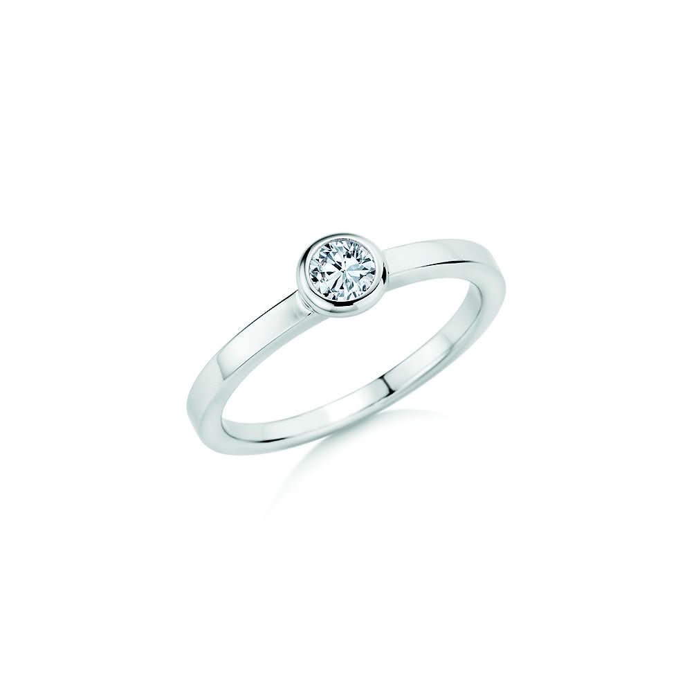 CR Solitaire Ring Weißgold 585 · 0,250 ct W-SI - Juwelier Steiner