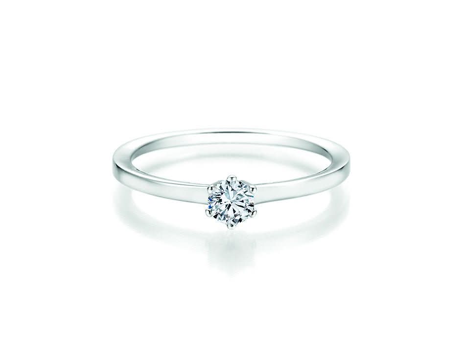 CR Solitaire Ring Weißgold 585 · 0,250 ct W-SI - Juwelier Steiner