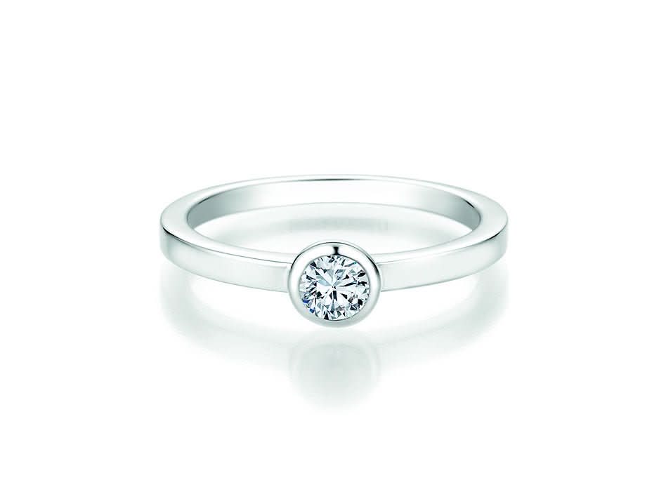 CR Solitaire Ring Weißgold 585 · 0,250 ct W-SI - Juwelier Steiner