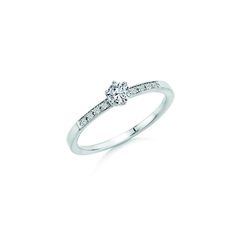 CR Solitaire Ring Weißgold 585 · 0,290 ct W-SI - Juwelier Steiner