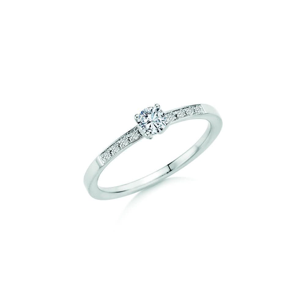 CR Solitaire Ring Weißgold 585 · 0,290 ct W-SI - Juwelier Steiner