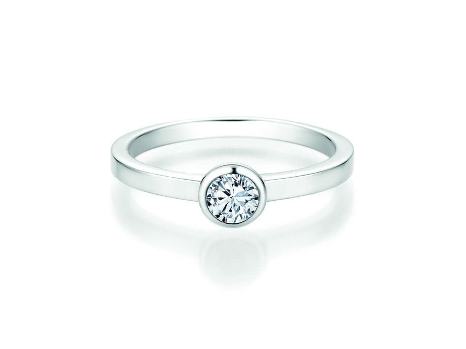 CR Solitaire Ring Weißgold 585 · 0,330 ct W-SI - Juwelier Steiner