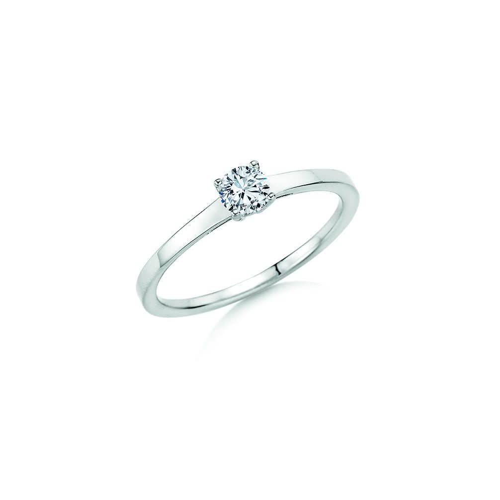 CR Solitaire Ring Weißgold 585 · 0,330 ct W-SI - Juwelier Steiner