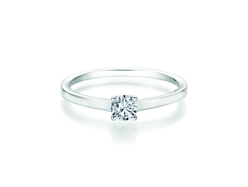 CR Solitaire Ring Weißgold 585 · 0,330 ct W-SI - Juwelier Steiner