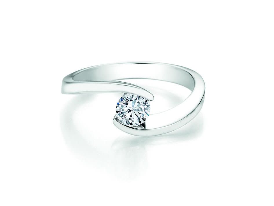 CR Solitaire Ring Weißgold 585 · 0,500 ct W-SI - Juwelier Steiner