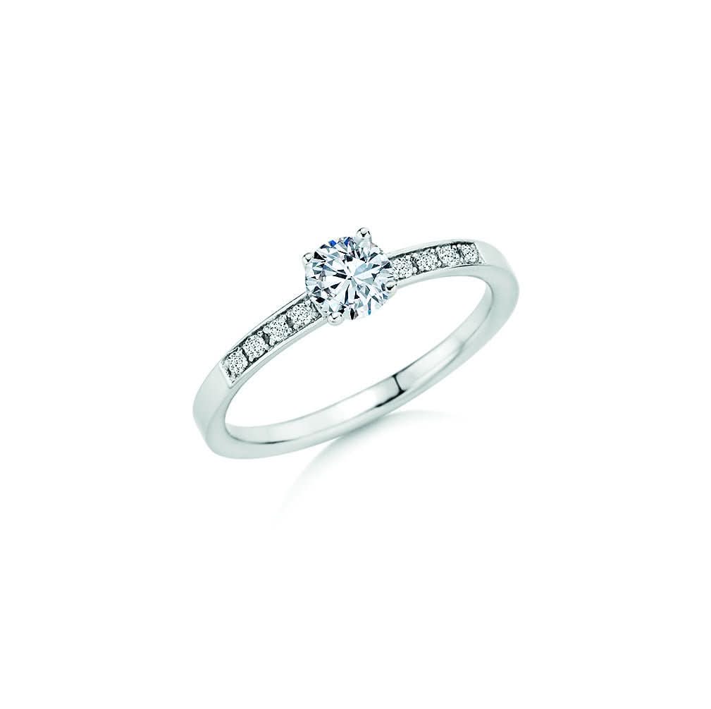 CR Solitaire Ring Weißgold 585 · 0,580 ct W-SI - Juwelier Steiner