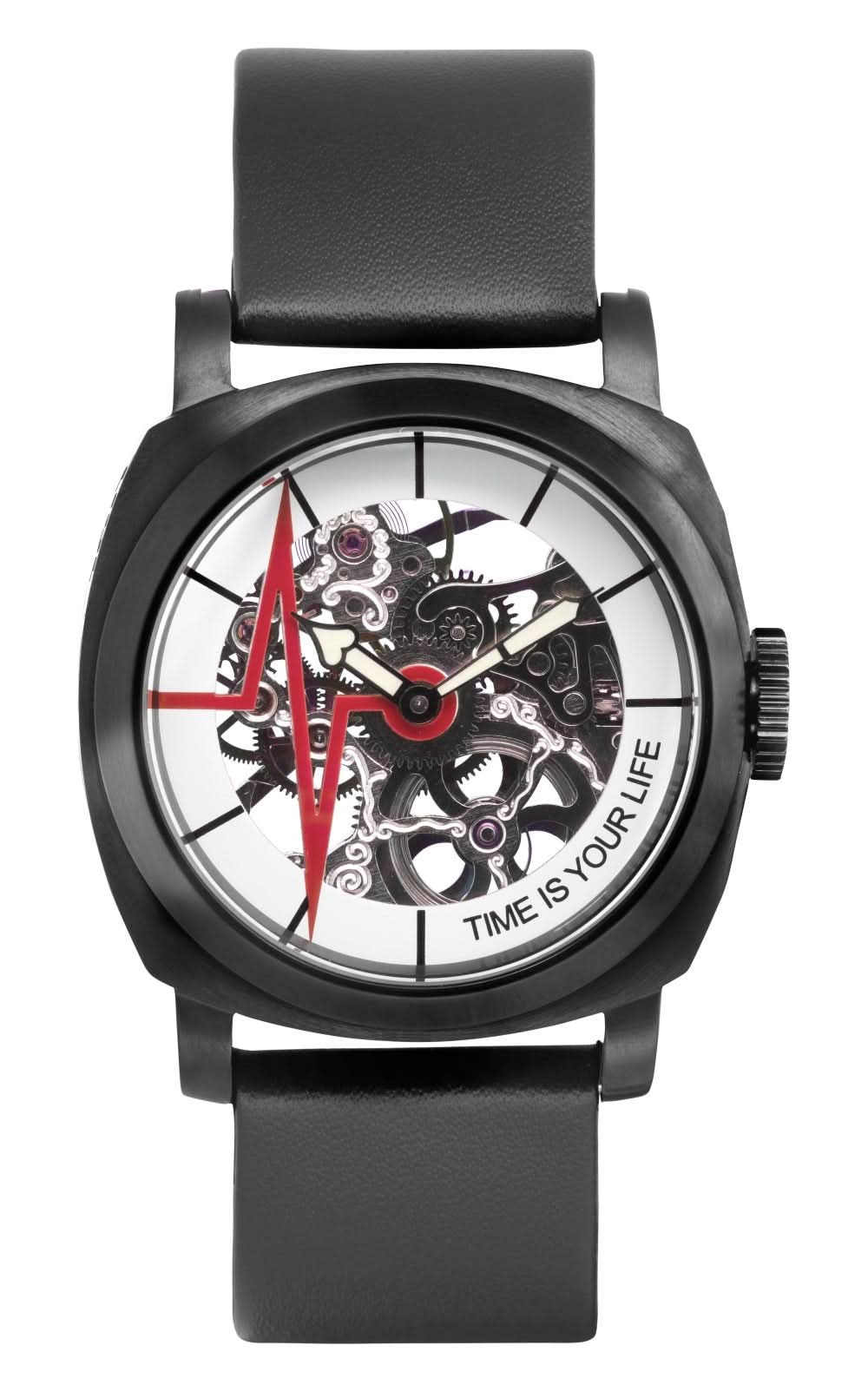 TIYL - HEARTBEAT 01 blackPVD-red Ø 44mm - Juwelier Steiner