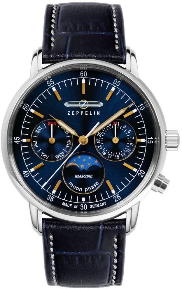 ムンビン シーグリ 2023 Zeppelin LZ 14 Marine Moon Phase 8635-3 now available for purchase
