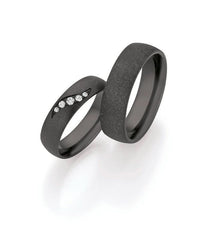 1 Pair of Wedding Rings/Marriage Rings Collection Ruesch Black & Diamonds