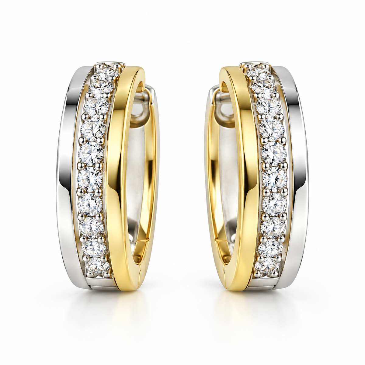 Steiner Exklusiv Creolen 585 / 14Kt Bicolor mit Brillanten 112194