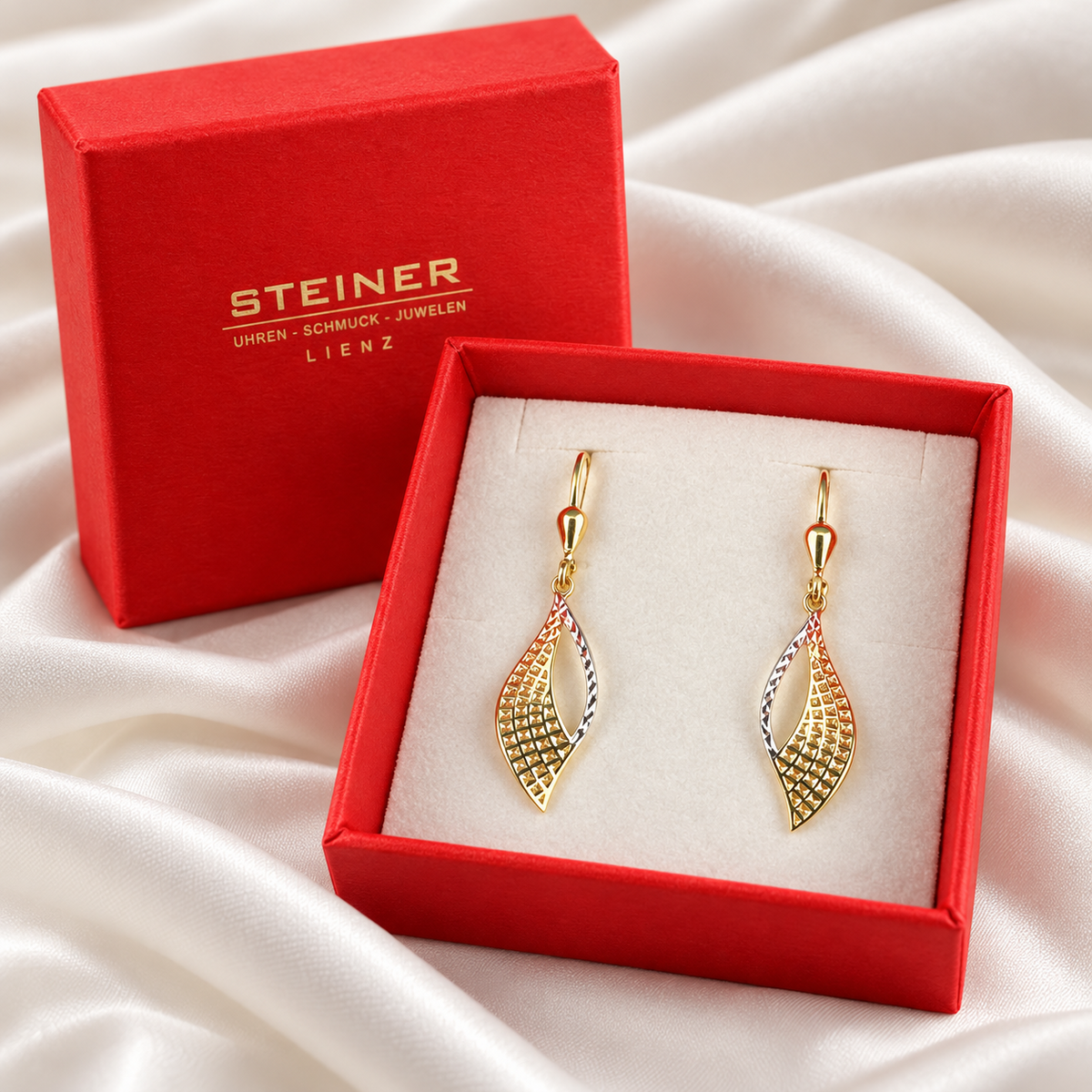 STEINER ESSENTIALS Ohrhänger 585 / 14Kt Gold 113767 – Packaging