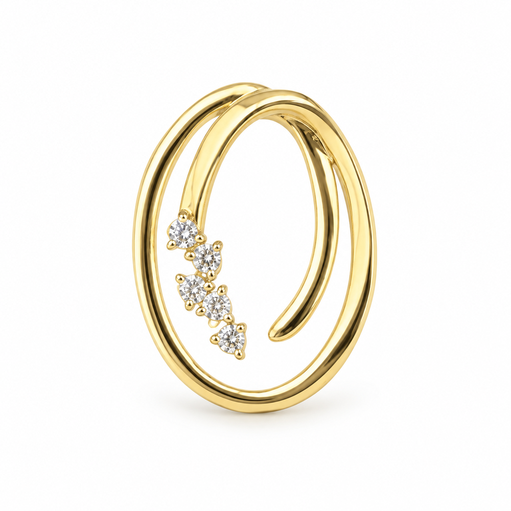 STEINER ESSENTIALS Anhänger mit Zirkonia 585 / 14Kt Gold 113854 – Frontansicht