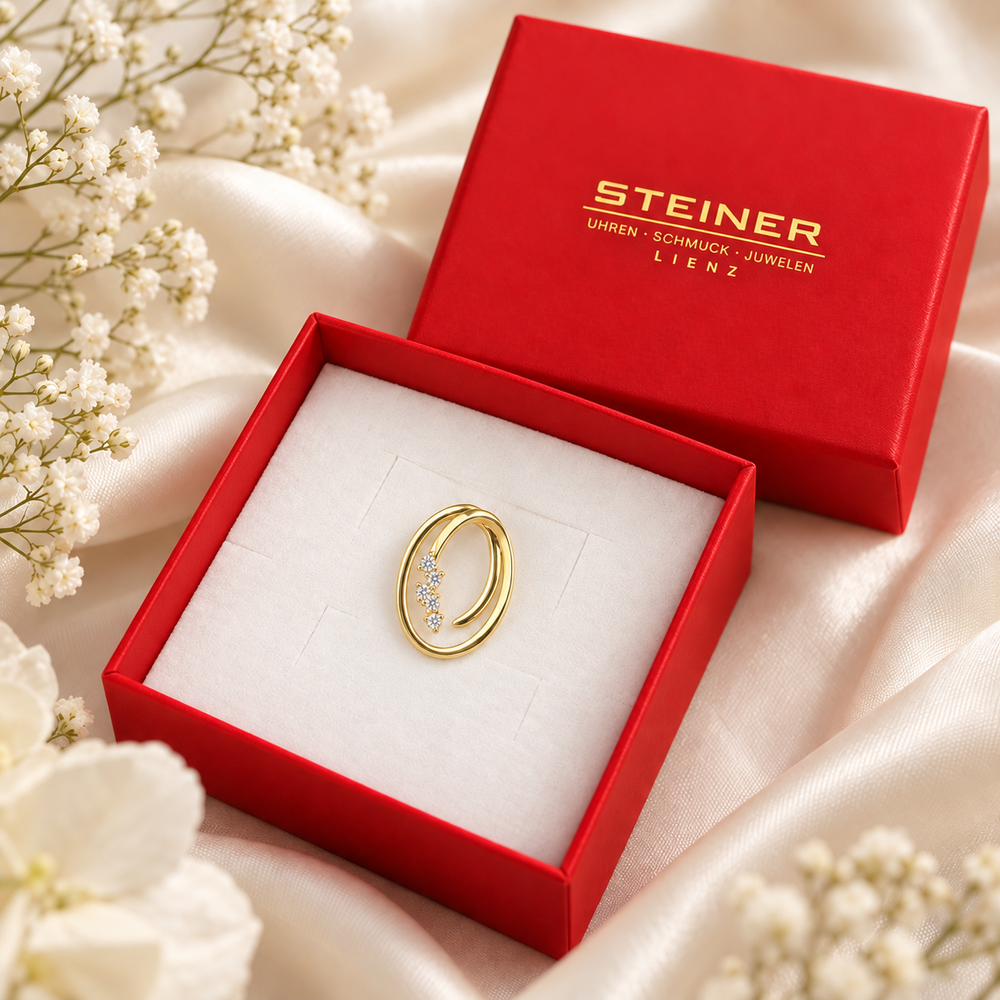 STEINER ESSENTIALS Anhänger mit Zirkonia 585 / 14Kt Gold 113854 – Packaging