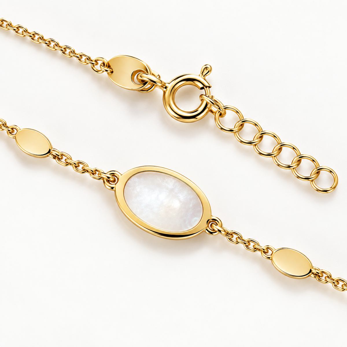 Steiner Exklusiv Armband 585 / 14Kt Gold mit Perlmutt 113925