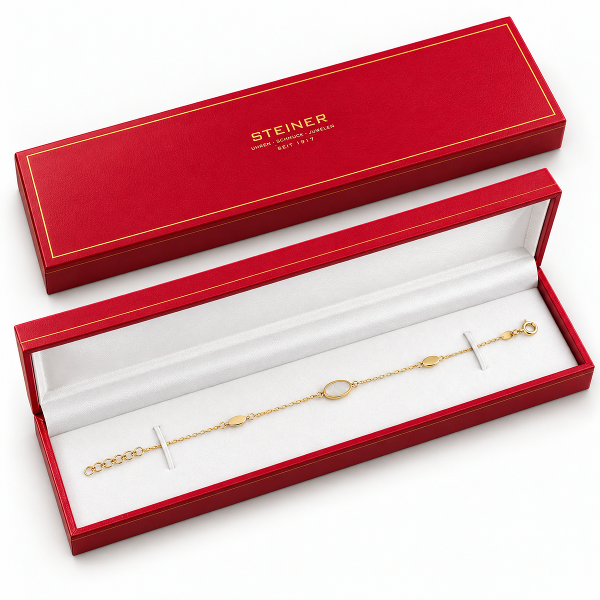 Steiner Exklusiv Armband 585 / 14Kt Gold mit Perlmutt 113925