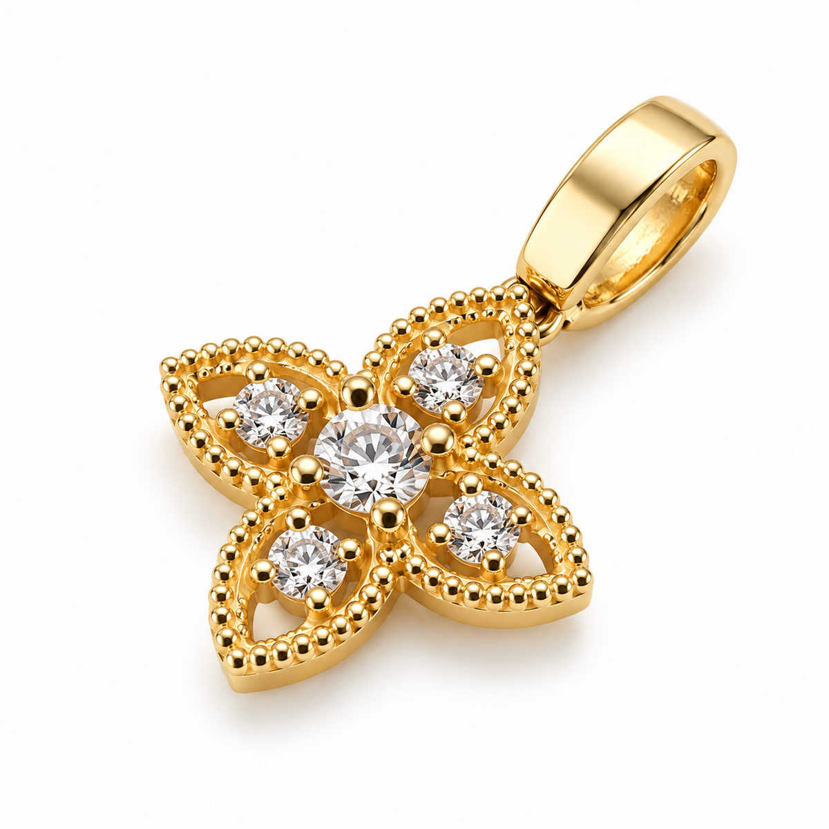 STEINER ESSENTIALS Anhänger mit Zirkonia 585 / 14Kt Gold 113930 – Detailansicht