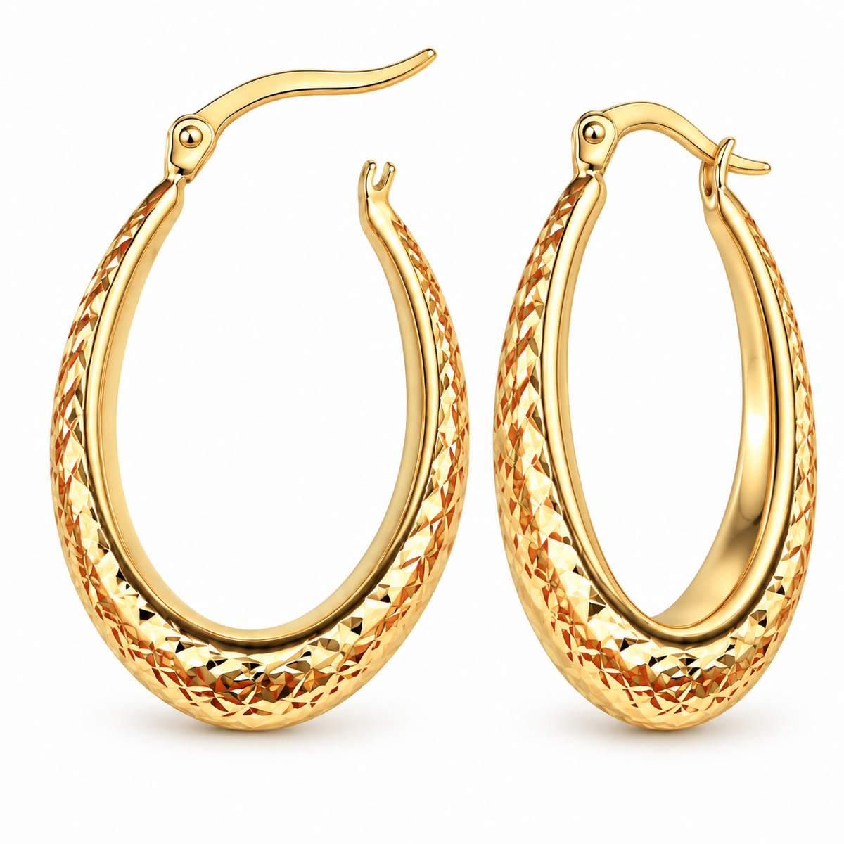 STEINER ESSENTIALS Creolen 585 / 14Kt Gold 113945 – Verschluss und Detail