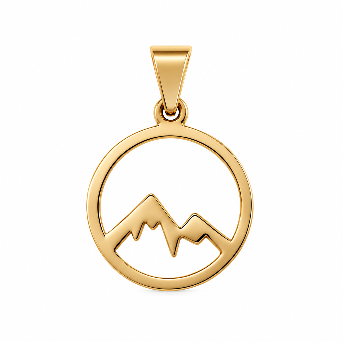 STEINER ESSENTIALS Anhänger Bergmotiv 585 / 14Kt Gold 114025 – Frontansicht