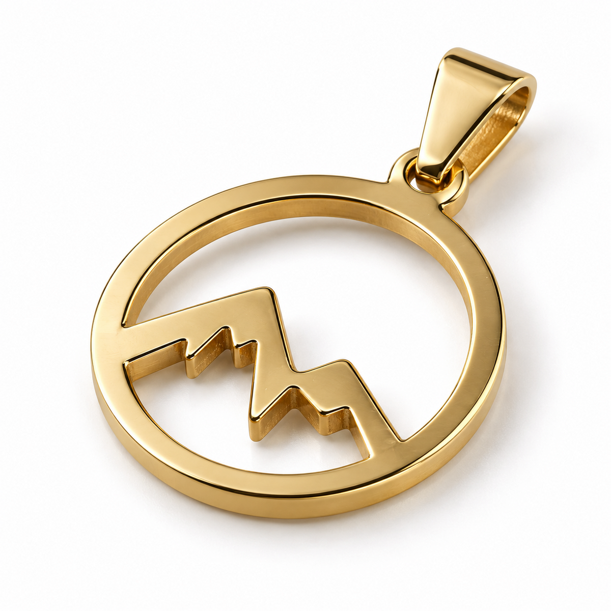 STEINER ESSENTIALS Anhänger Bergmotiv 585 / 14Kt Gold 114025 – Detailansicht