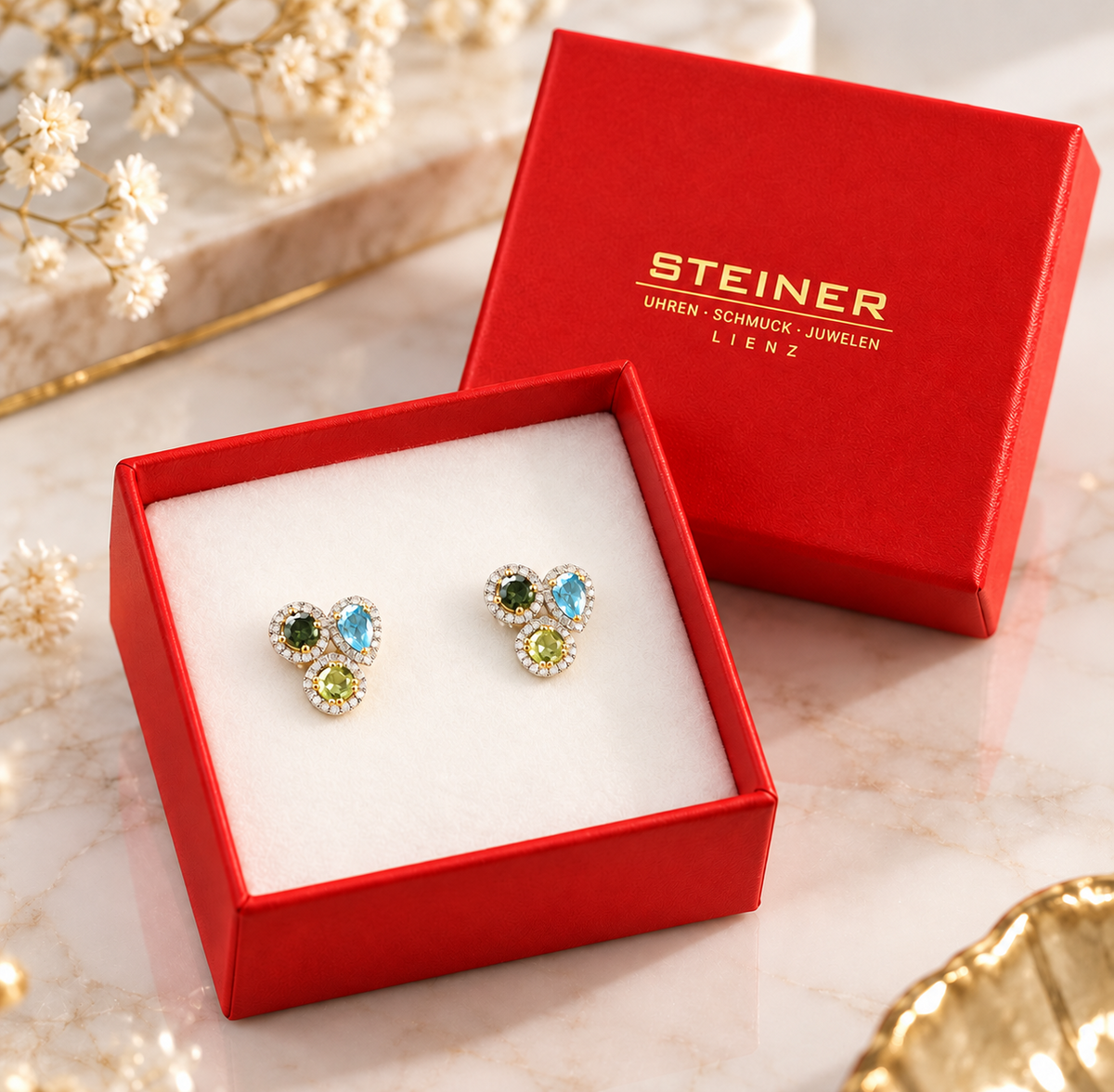 Steiner Exklusiv Ohrstecker in Geschenkbox