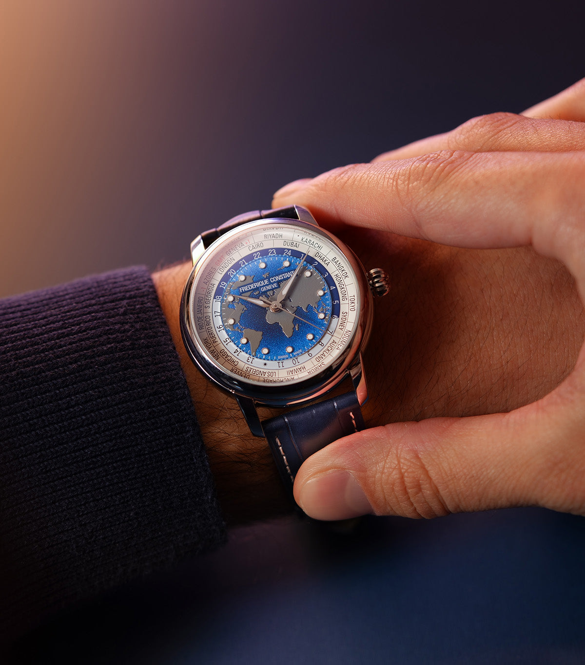 Frederique Constant Manufacture Classic Worldtimer FC-719BLW3H6