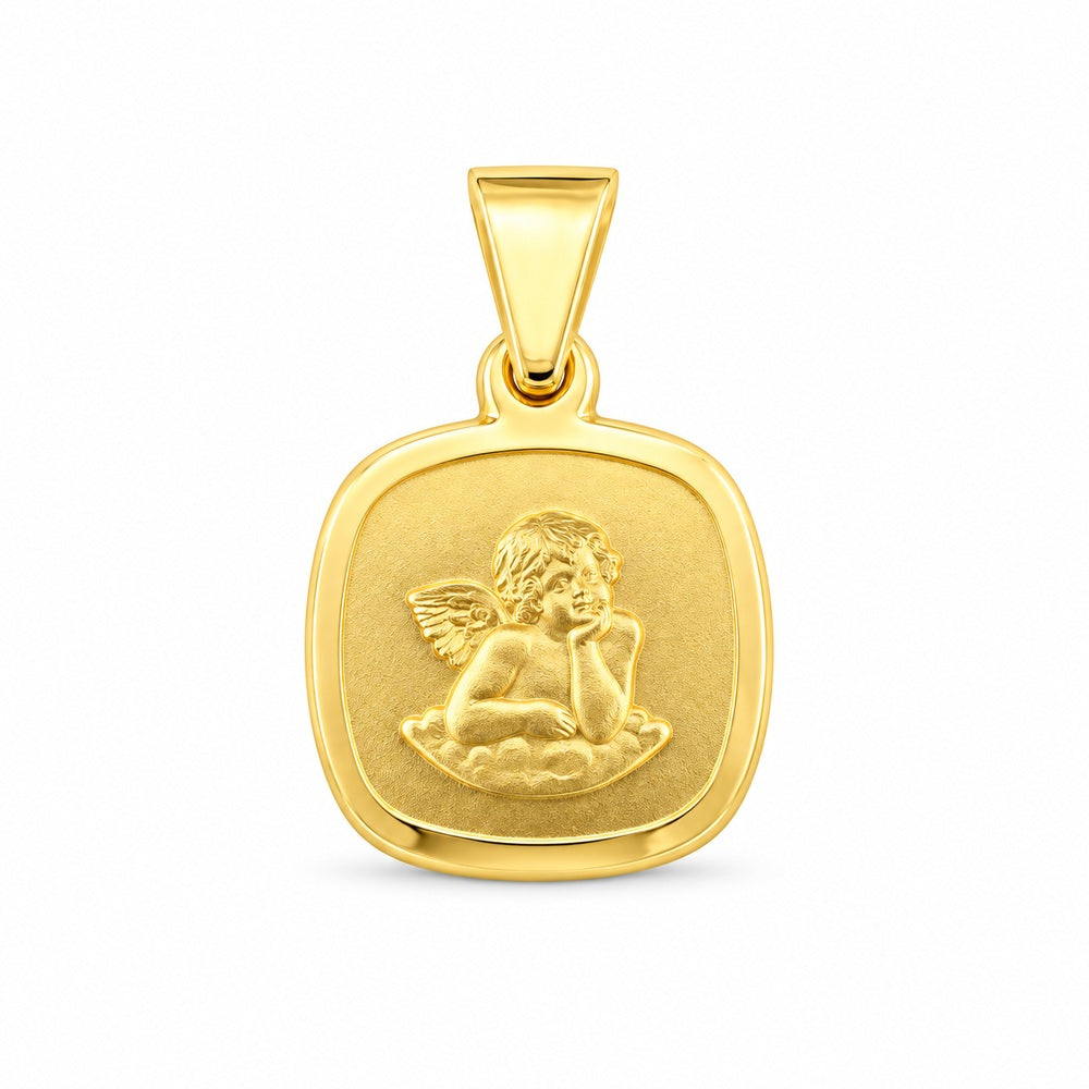 Schutzengel Anhänger 585 Gelbgold 10 × 10 mm freigestellt