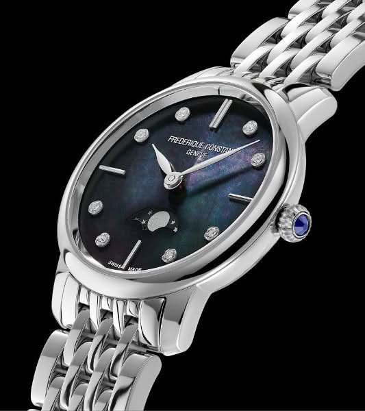 FREDERIQUE CONSTANT Classics Slimline Moonphase Ladies FC - 206MPBD1S6B - Juwelier Steiner